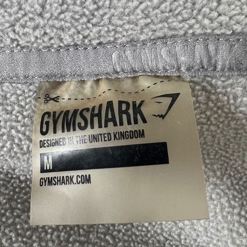 Gymshark Fleece Hoodie Mens Medium Gray Pullover Sweatshirt Drawstring - Picture 3 of 10